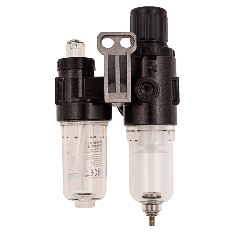 Блок подготовки воздуха регулятор-фильтр-лубрикатор FLR1500, 10 бар, 1500 л/мин, 1/4" Denzel (57469)