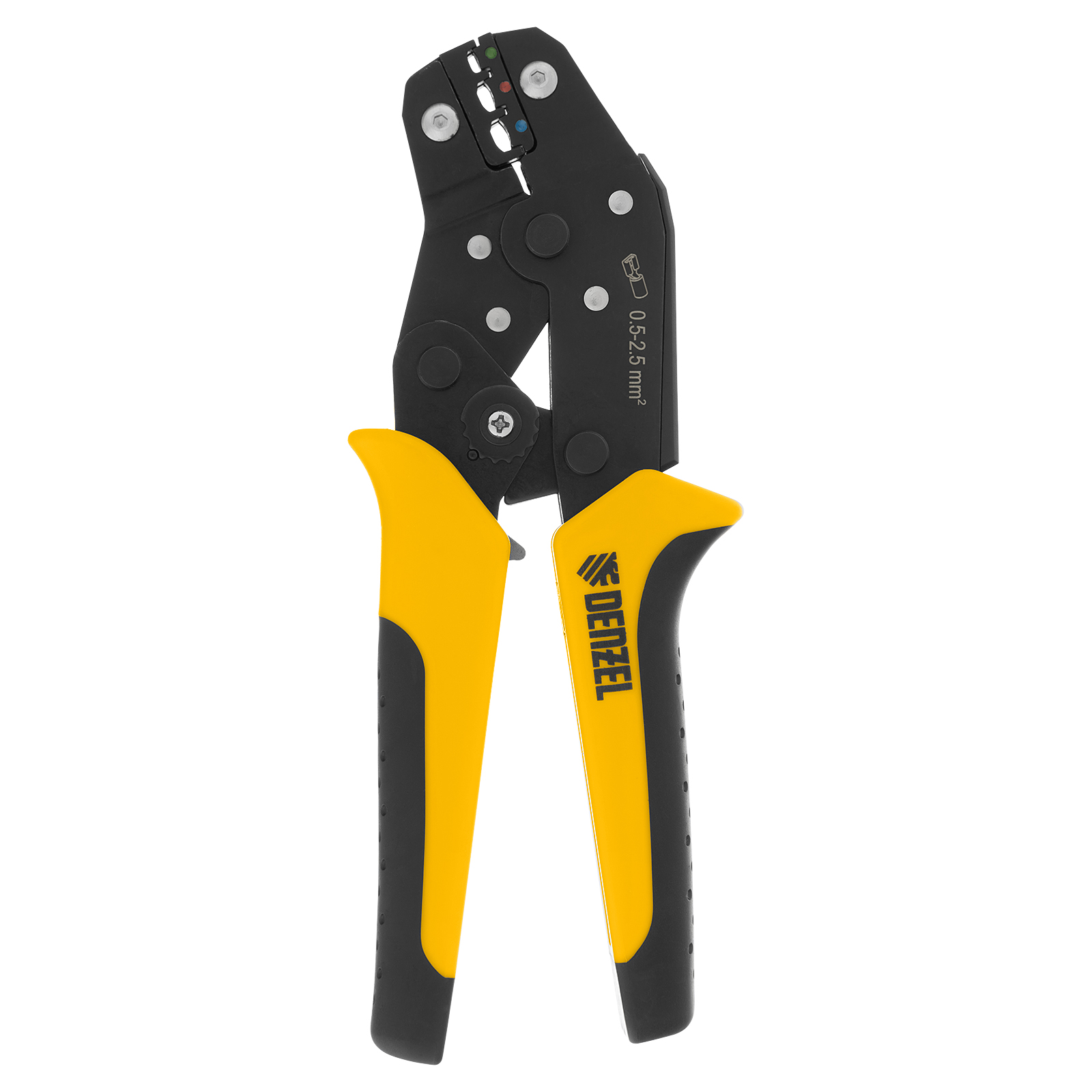 Клещи для обжима изолир. наконечников НКИ и НВИ, разъемов РПИ, гильз ГСИ, 0,5 - 2,5 мм2 Denzel (17747)