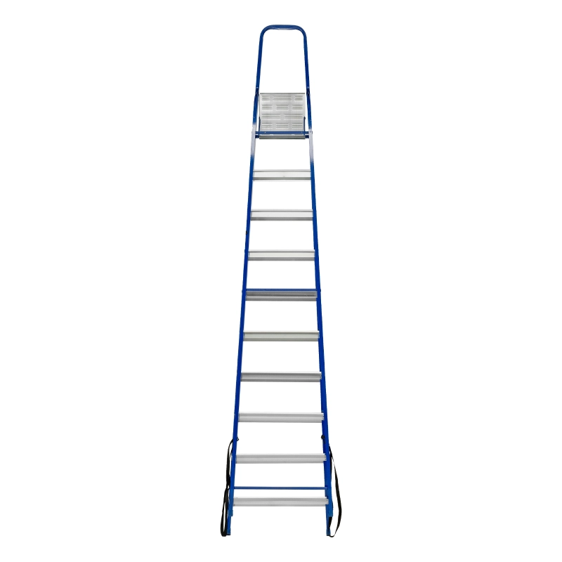 Стремянка, 10 ступеней, стальной профиль, алюминиевые ступени Сибртех (97960)