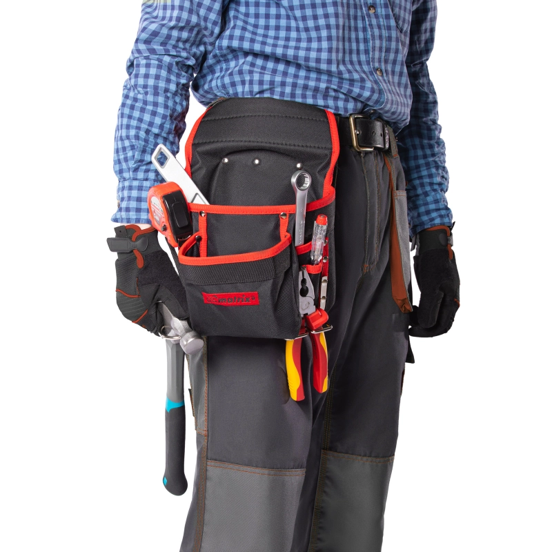 Подсумок поясной, 8 карманов, держатель для молотка, для клещей Matrix (90242)