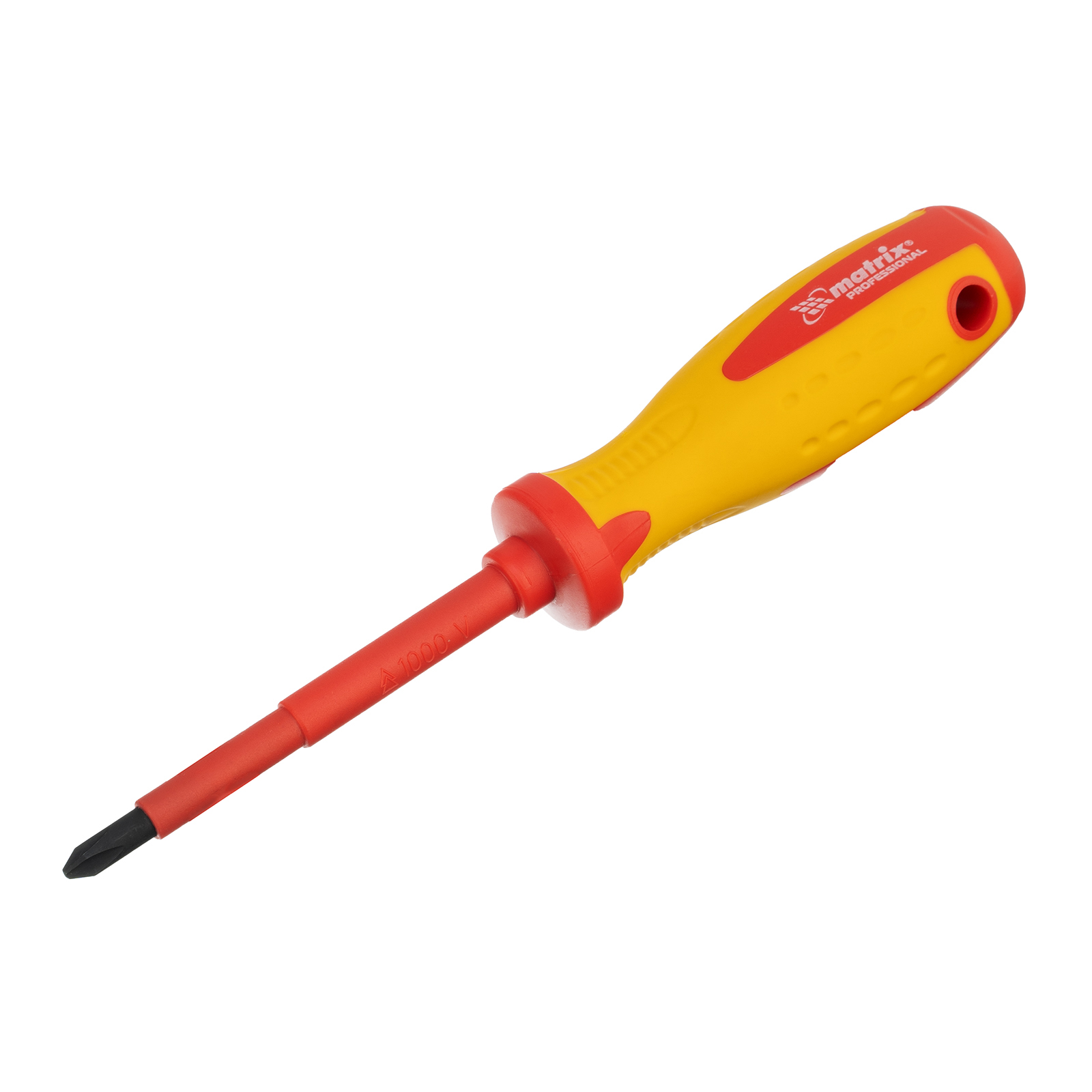 Отвертка Insulated, PH2 x 100 мм, CrMo, до 1000 В, двухкомпонентная рукоятка Matrix Professional (12928)