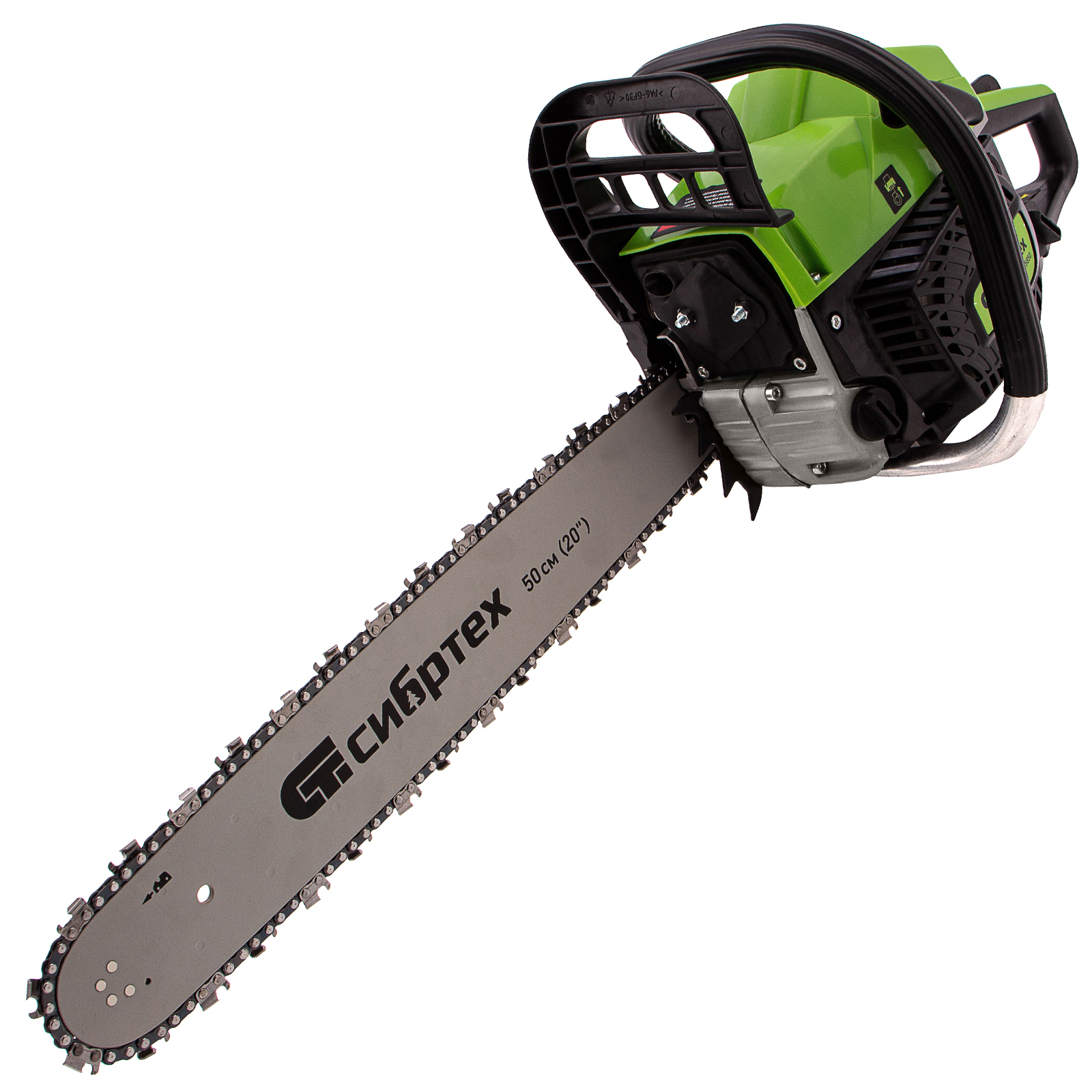 Пила цепная бензиновая БП-5850, 58 см3, шина 50 см, шаг 0.325, паз 1,5 мм, 76 звеньев Сибртех (95210)