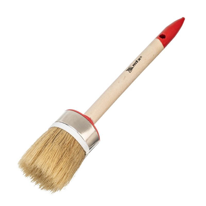 Кисть круглая, Профи №12 (45 мм) натуральная щетина, деревянная ручка MTX (82048)