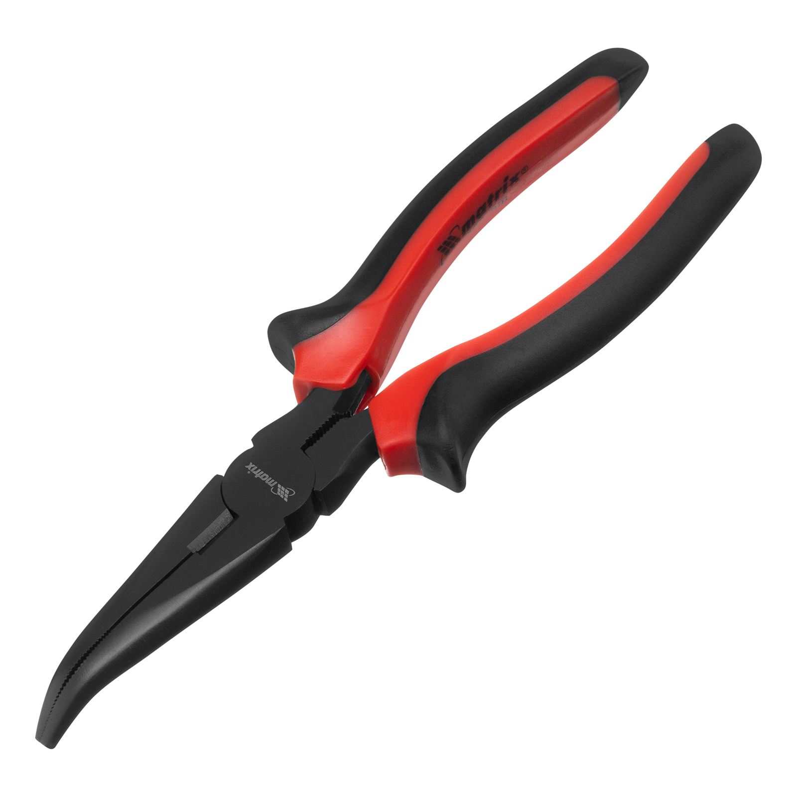 Длинногубцы изогнутые Black Nickel, 200 мм, двухкомпонентные рукоятки Matrix (17462)