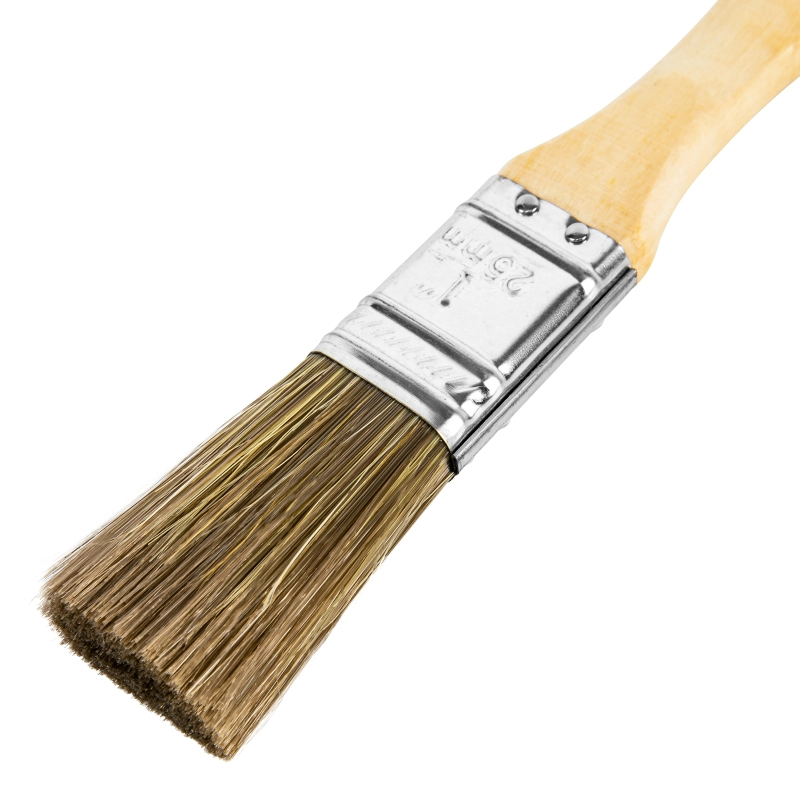 Кисть плоская "Евро" 1", смешанная щетина, деревянная ручка MTX (83077)