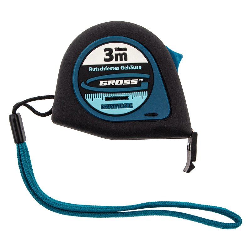 Рулетка "Ergonomisch",3 м x 16 мм,магнитный обрезиненный зацеп Gross (31101)
