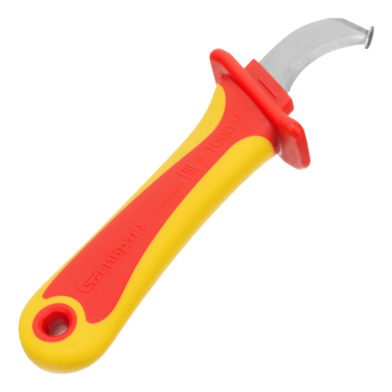 Нож диэлектрический до 1000 В, для снятия оплетки электрокабелей Сибртех (78808)