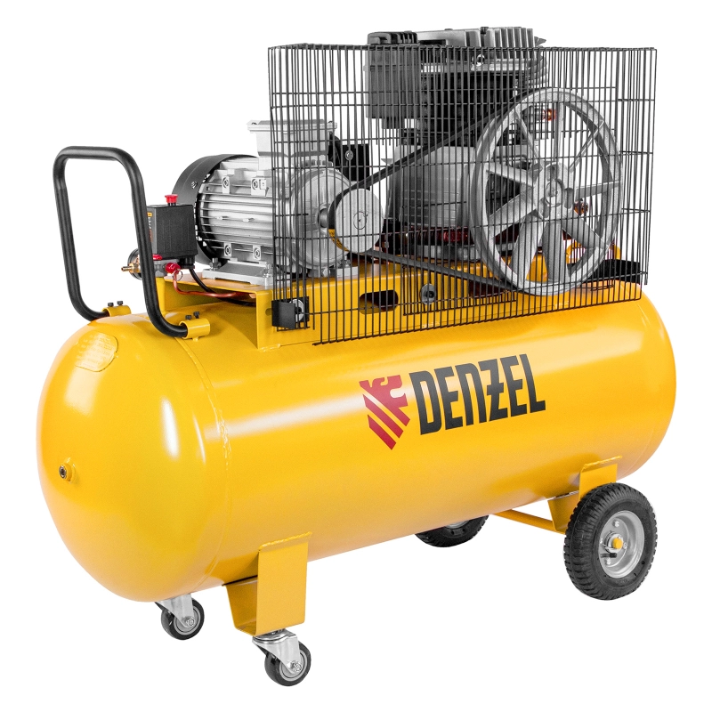 Компрессор воздушный, ременный привод BCI4000-T/200, 4.0 кВт, 200 литров, 690 л/мин Denzel (58124)