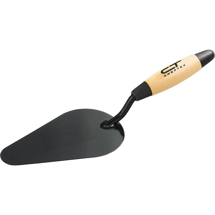 Кельма печника стальная, деревянная усиленная ручка Сибртех (86248)