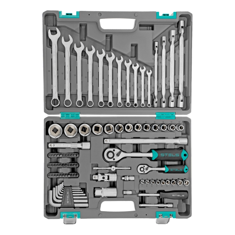 Набор инструментов, 1/2", 1/4", CrV, пластиковый кейс 88 предметов Stels (14109)