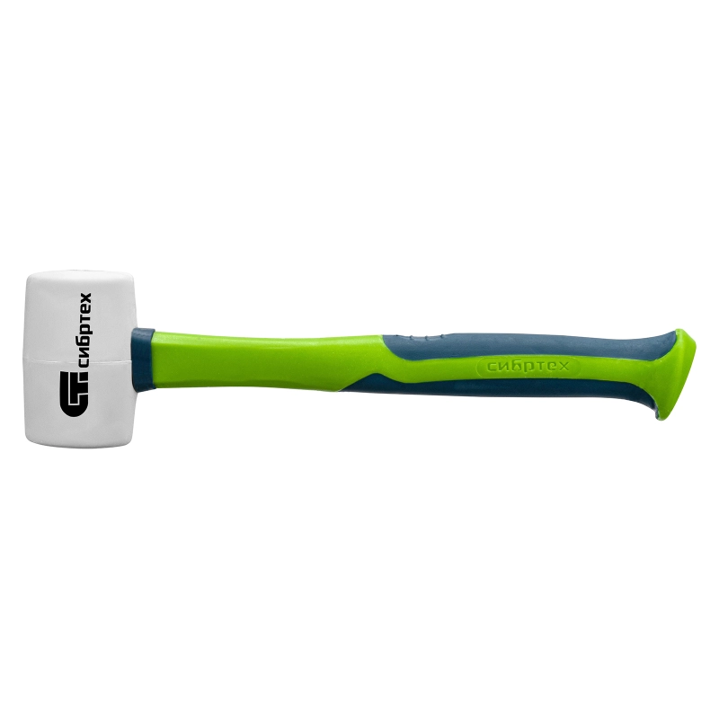 Киянка резиновая, 225 г, белая резина, фибергласовая рукоятка Сибртех (11166)