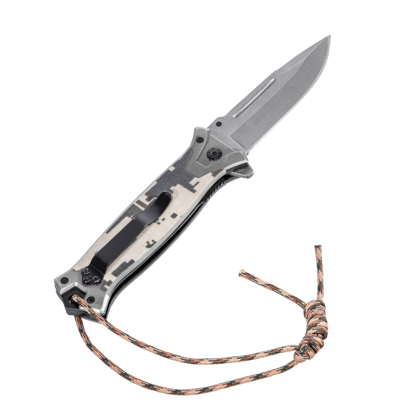 Нож складной, многоцелевой, системы Liner-Lock, с накладкой G10 на прямой рук-ке+стеклобой Denzel (79208)