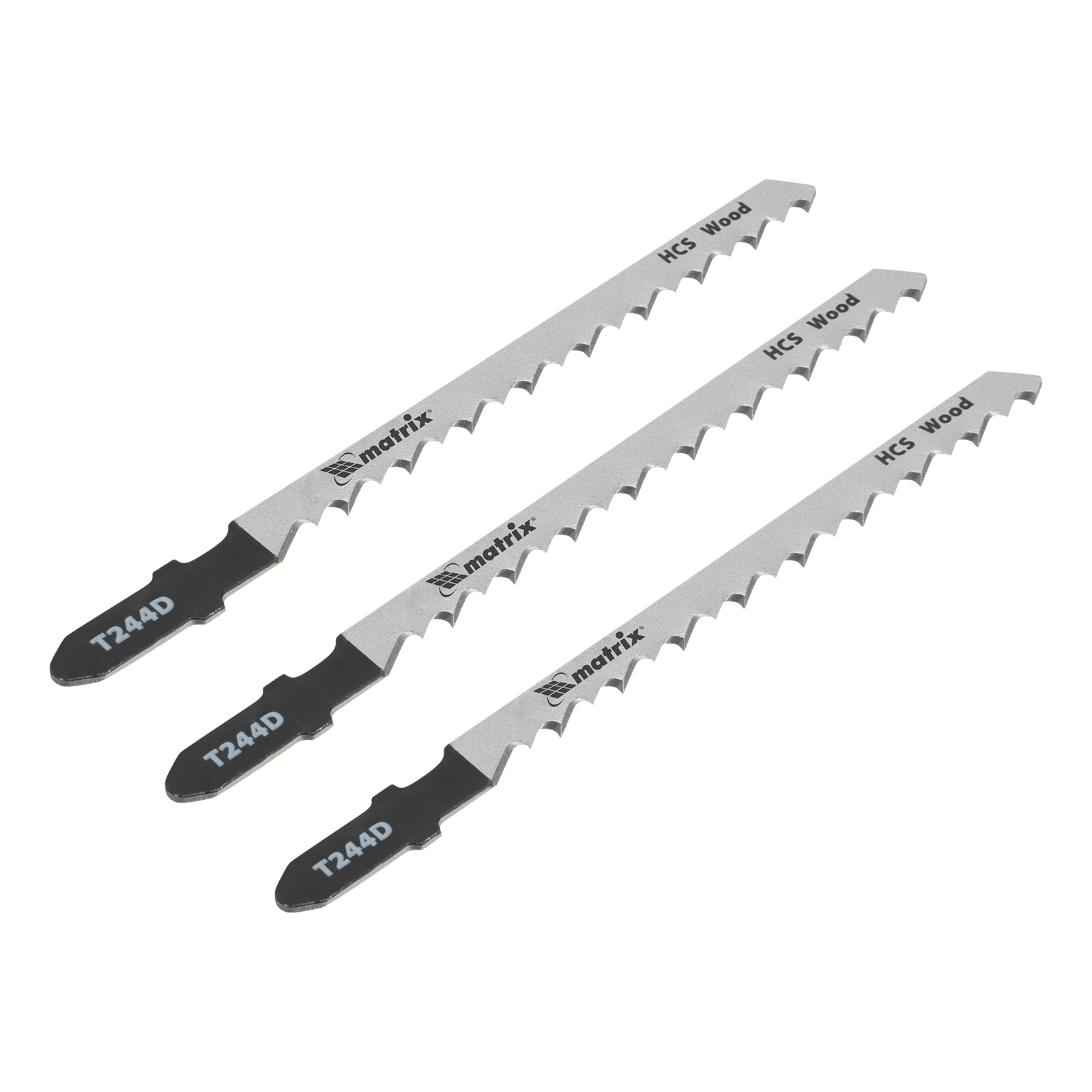 Полотна для электролобзика по дереву, 3 шт, T244D, 75 x 4 мм, HCS Matrix Professional (78215)