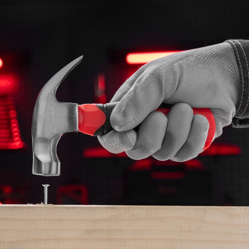 Молоток-гвоздодер мини, боек с магнитом, фибергласовая двухкомпонентная рукоятка, 250 г Matrix (10443)