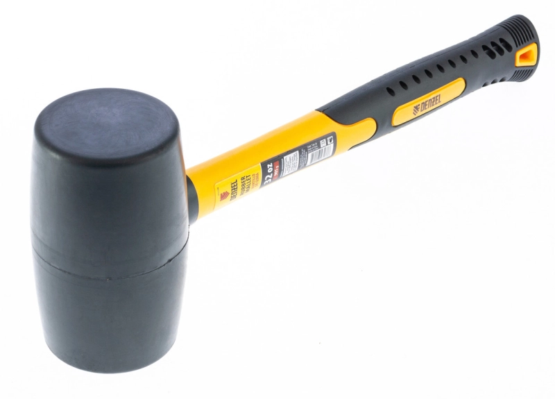 Киянка резиновая, 32 oz, черная резина, фибергласовая рукоятка Denzel (7711194)