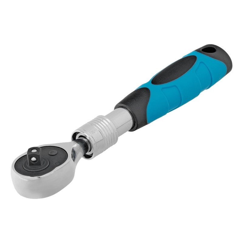 Ключ-трещотка телескопический 1/4", 150-200 мм, CrV, 72 зуба, с быстрым сбросом, хром Gross (14074)