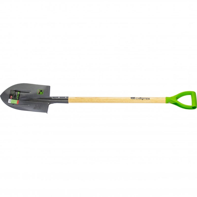 Лопата штыковая, 210х290х1150 мм, деревянный лакированный черенок, Сибртех (61479)