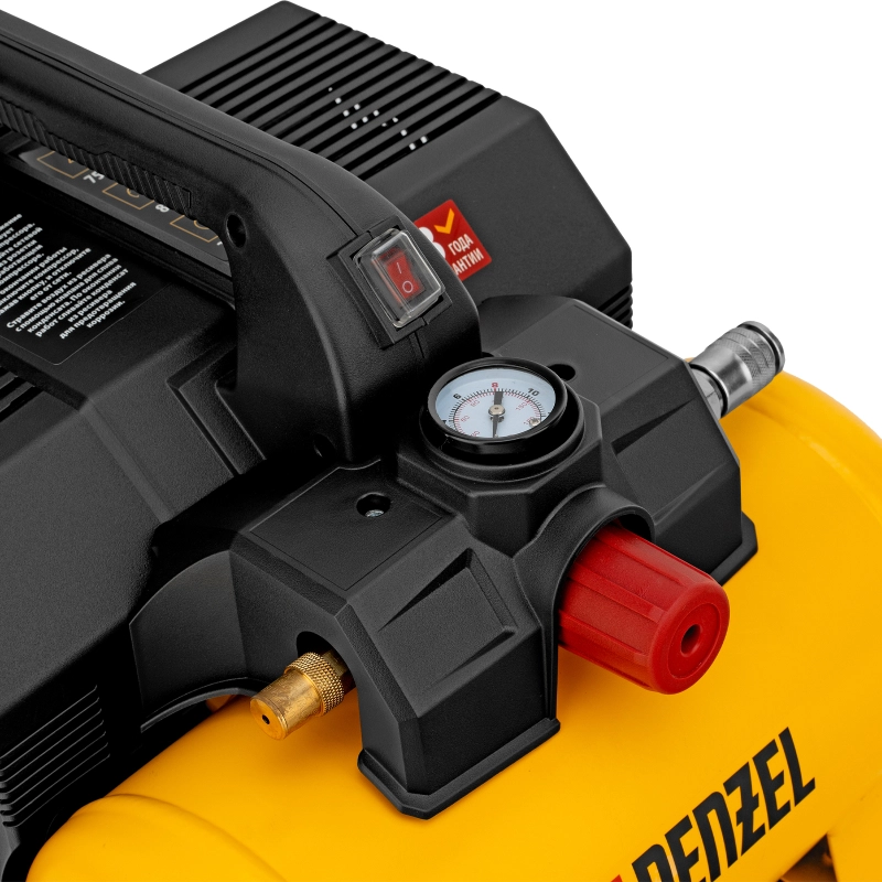 Компрессор  DLS750/6 безмасляный малошумный 750 Вт, 140 л/мин,ресивер 6 л Denzel (58019)