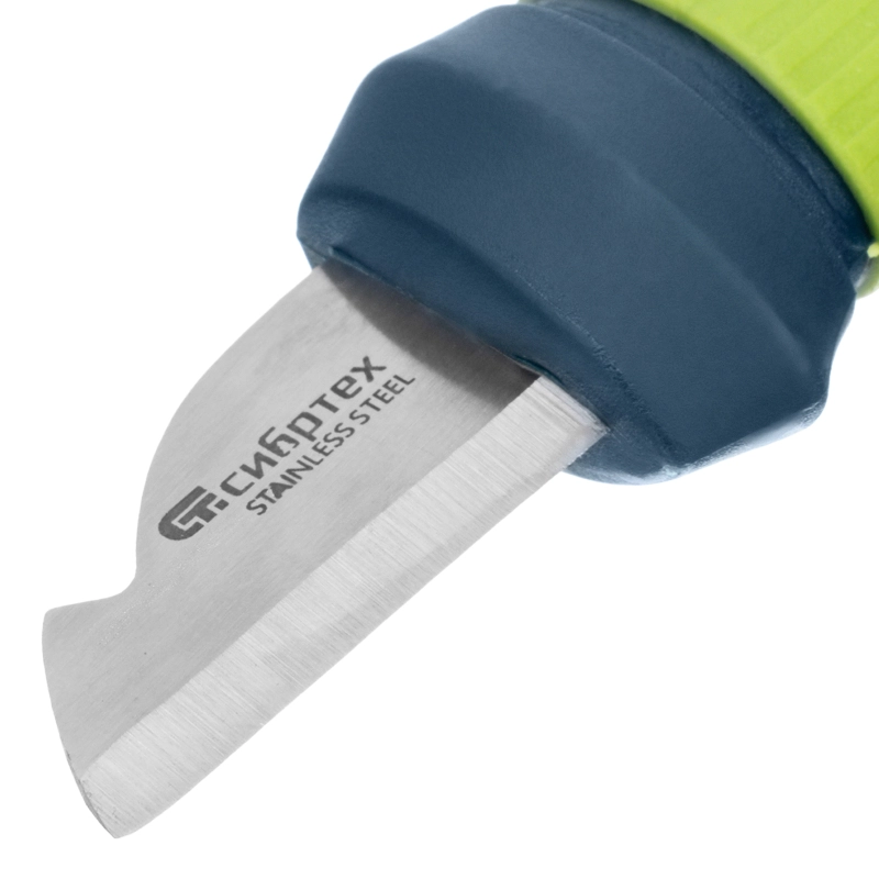 Нож монтажника с чехлом (заточка справа) обрезиненная рукоятка, 154 мм, лезвие 31 мм Сибртех (79013)