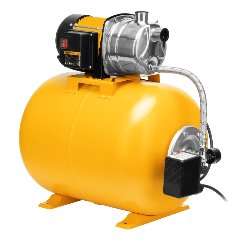 Насосная станция PSL1100X, 1100 Вт, 3600 л/ч, ресивер 50 л, подъем 45 м, нержавейка Denzel (97311)