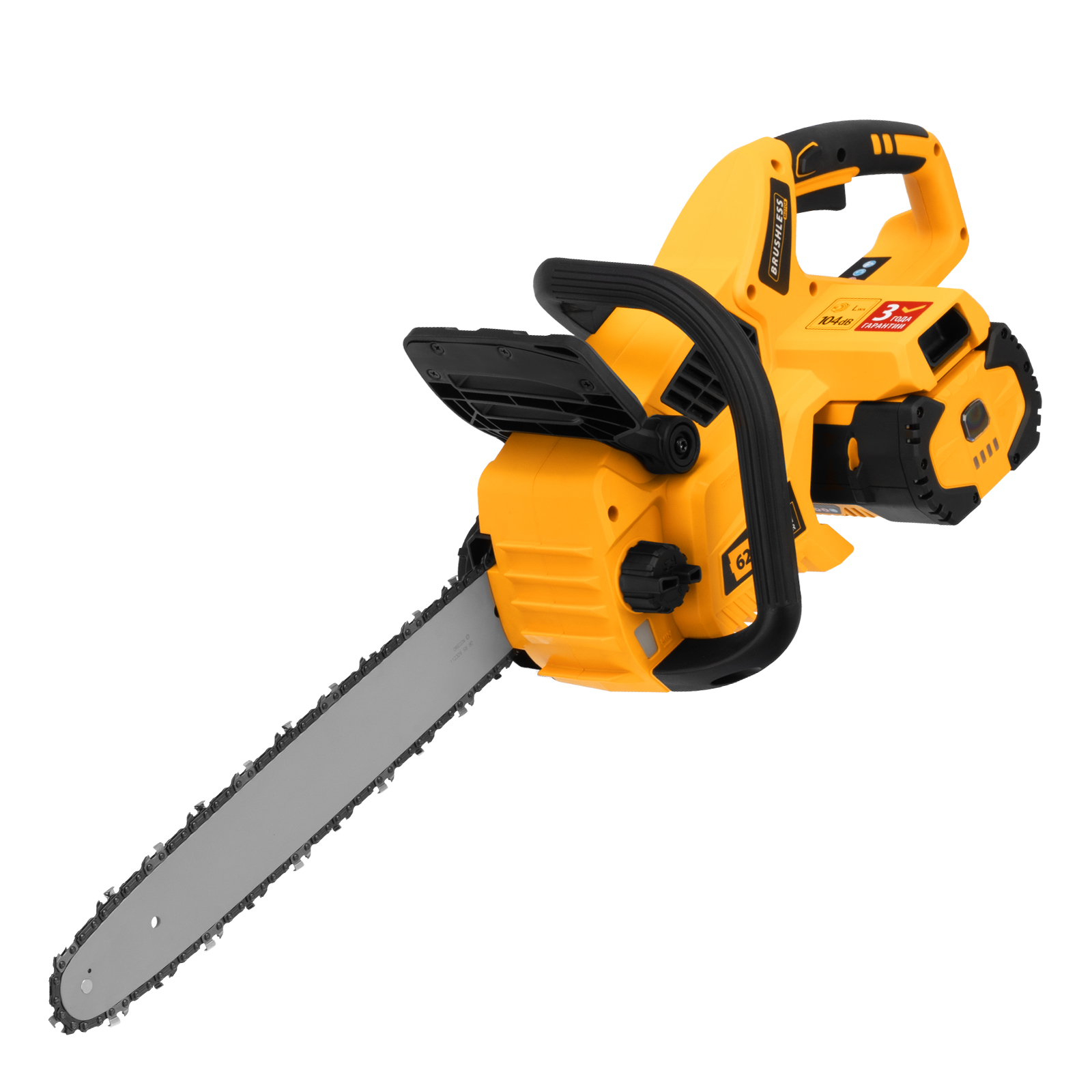 Пила цепная  аккумуляторная  бесщет., RCS 400-62, 400 мм, Li-ion, 62В Denzel (58620)