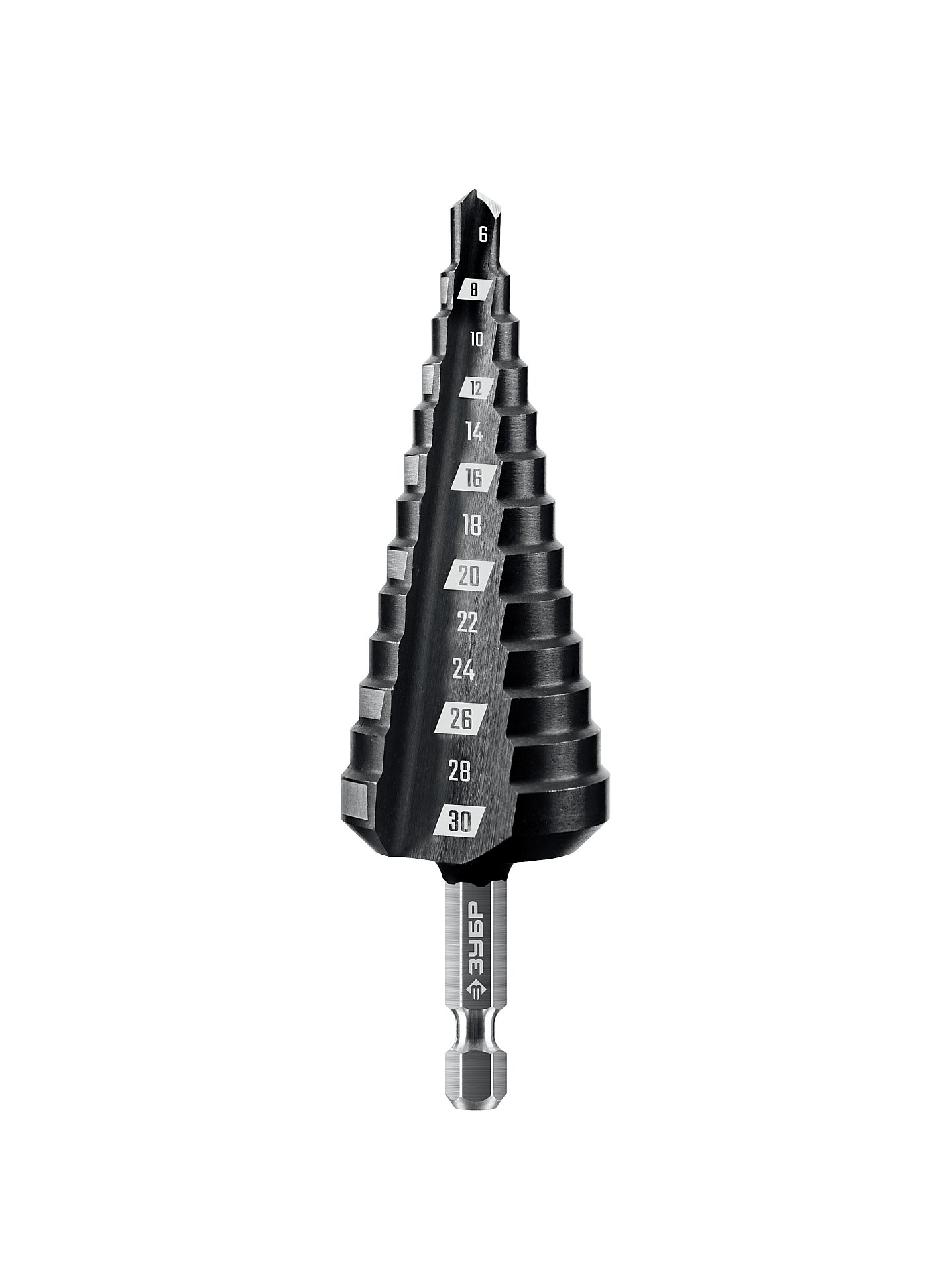 ЗУБР 6-30мм, 13 ступеней, сверло ступенчатое (29665-6-30-13)