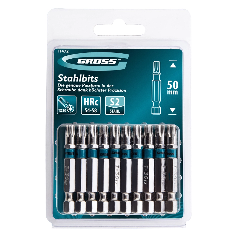 Бита Torx 30 х 50, сталь S2, 10 шт. Gross (11472)