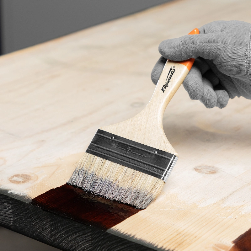 Кисть плоская Slimline 4" (100 мм) натуральная щетина, деревянная ручка Sparta (824455)