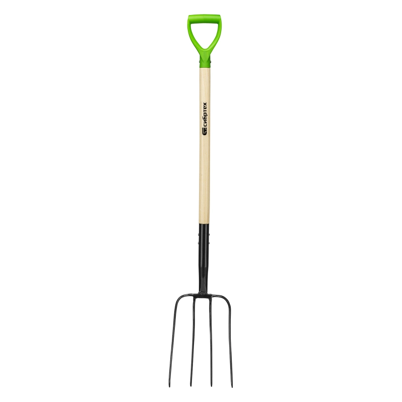 Вилы 4-рогие, сенные, кованые, 210х340х1260 мм, деревянный лакированный черенок Сибртех (61379)