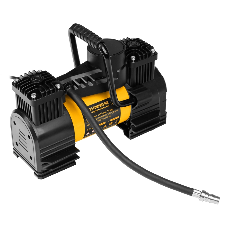 Компрессор автомобильный AC-75, 12 В, 10 атм., 75 л/мин, LED Denzel (58051)