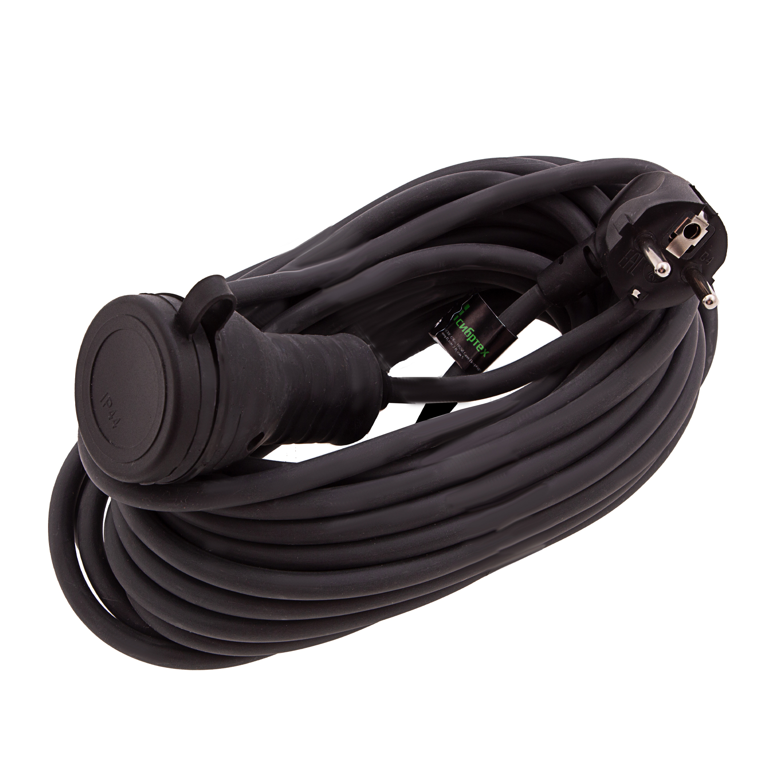 Удлинитель силовой 10 м, 16 А, тип УХз16, КГ 3 x 2.5 мм, 1 розетка, Сибртех (95895)