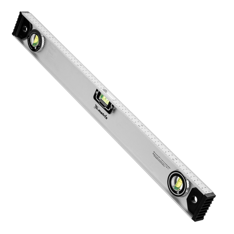 Уровень алюминиевый "Рельс", 600 мм, 3 глазка (1 поворотный) Matrix (34023)