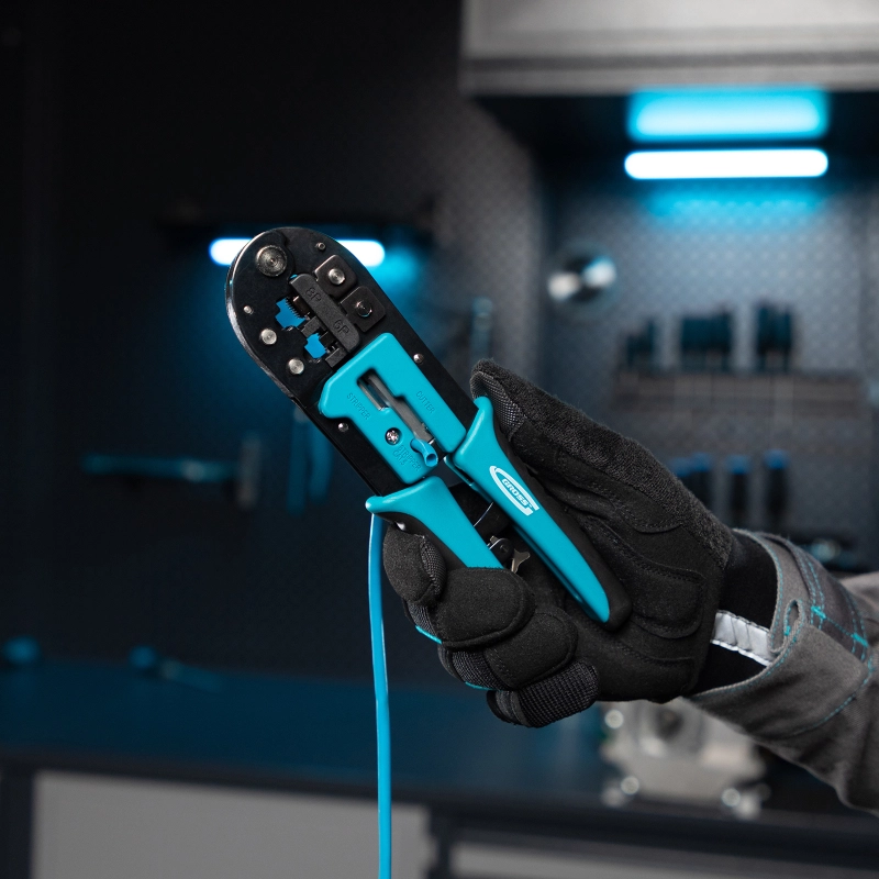 Клещи для обжима телефонных и компьютерных клемм RJ-45, 6P, 8P и RJ-11/12, 6P, 8P Gross (17719)