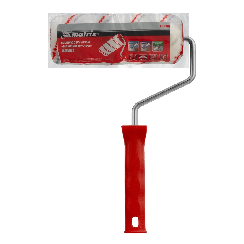 Валик "Нейлон Профи", 180 мм, ворс 12 мм, D 48 мм, D ручки 8 мм, полиамид Matrix (80757)