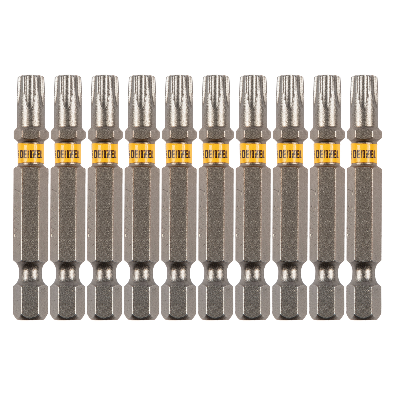 Бита TX 30х50, сталь S2, шестигранный профиль, 10 шт. Е 6,3 Denzel (11671)