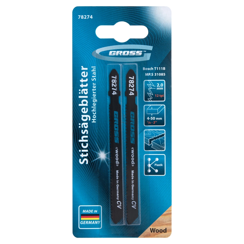 Полотна для электролобзика  по дереву, 2 шт, ( 31085-T111B ) Gross (78274)