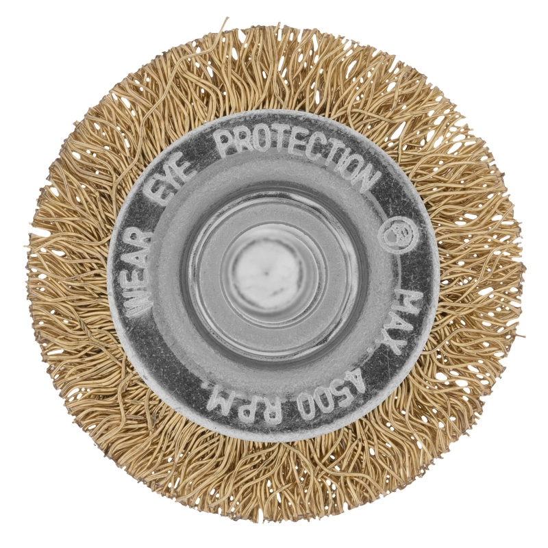 Щетка для дрели, 40 мм, плоская со шпилькой, латунированная витая проволока Matrix (74442)