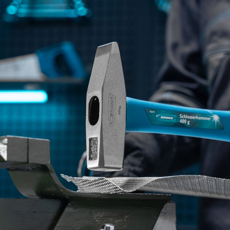 Молоток слесарный, 400 г, квадратный боек, фибергласовая обрезиненная рукоятка Gross (10274)