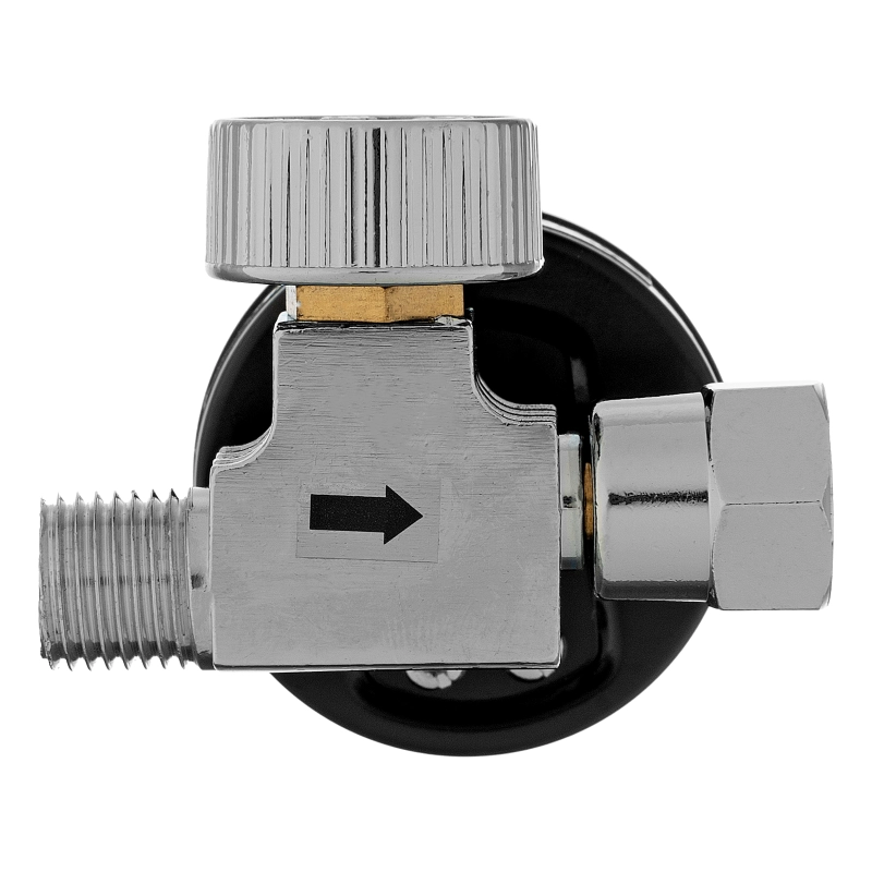 Регулятор давления с манометром для краскораспылителя K1500, 12 бар, 1/4" Denzel (57001)