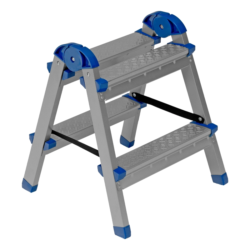 Стремянка двухсторонняя 2 ступени, сталь профиль, стальные ступени, Сибртех (97982)