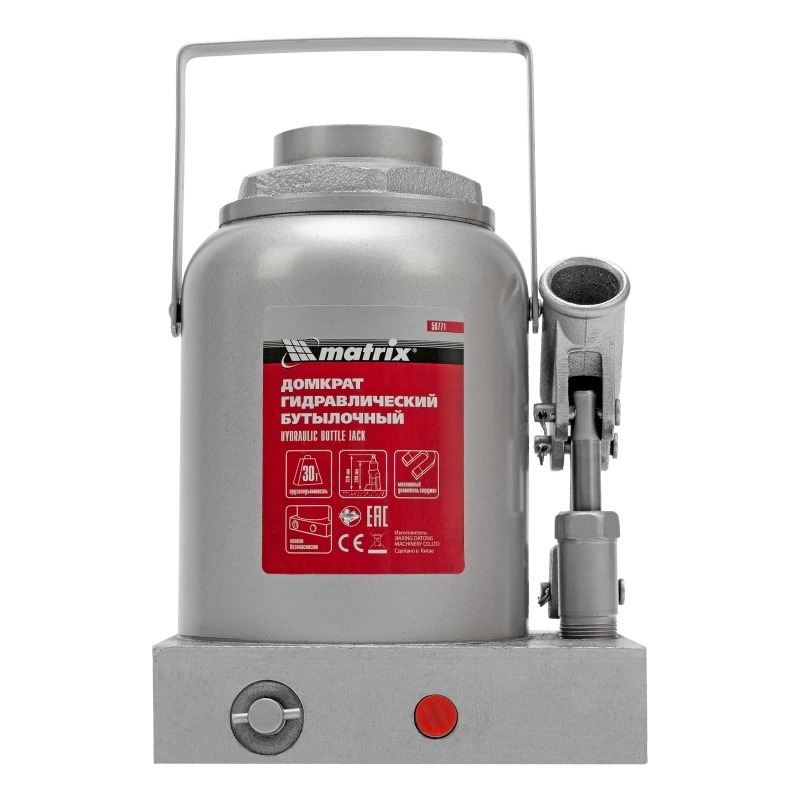 Домкрат гидравлический бутылочный, 30 т, h подъема 244-370 мм Matrix (50771)
