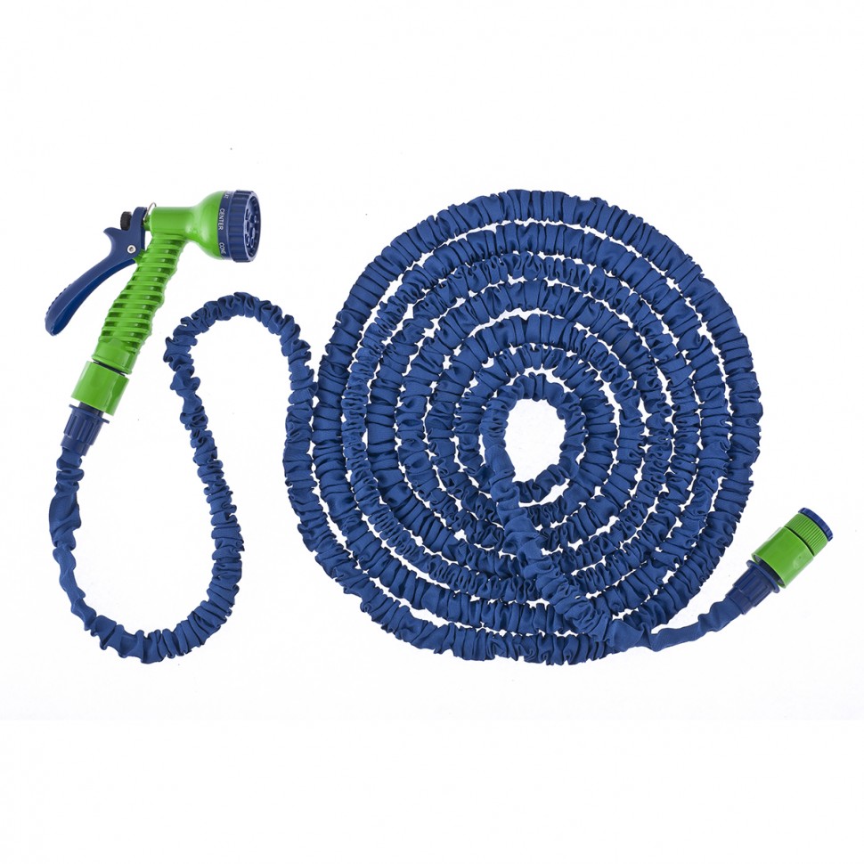 Набор поливочный, растягивающийся шланг 20 м, 7 режимов пистолет, соединитель, адаптер Сибртех (67545)