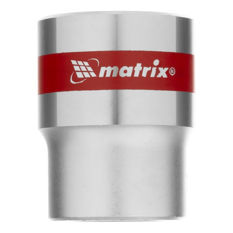 Головка торцевая, 22 мм, двенадцатигранная, CrV, под квадрат 1/2, хромированная Matrix (13692)