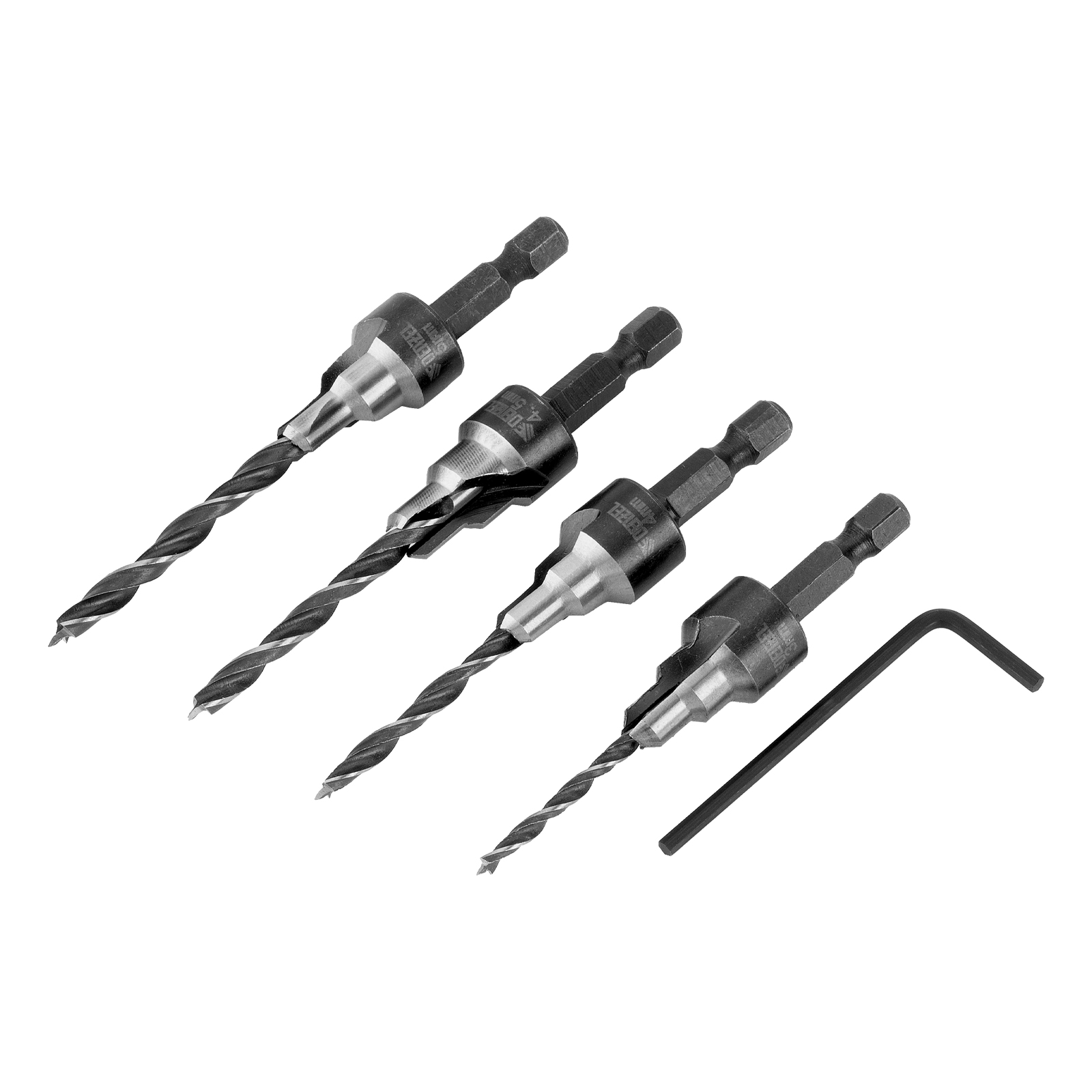 Набор сверл под конфирмат, 3-5 мм, 4 шт Denzel (704240)