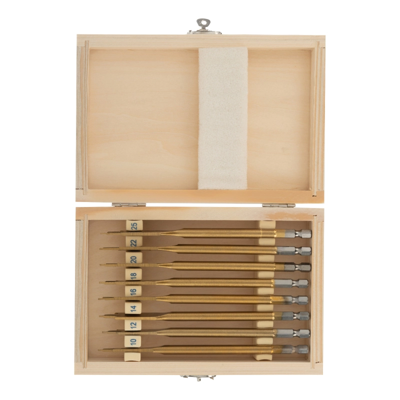 Набор сверл перовых по дереву, 10-12-14-16-18-20-22-25 мм, 8 шт, деревянный кейс Matrix (70441)