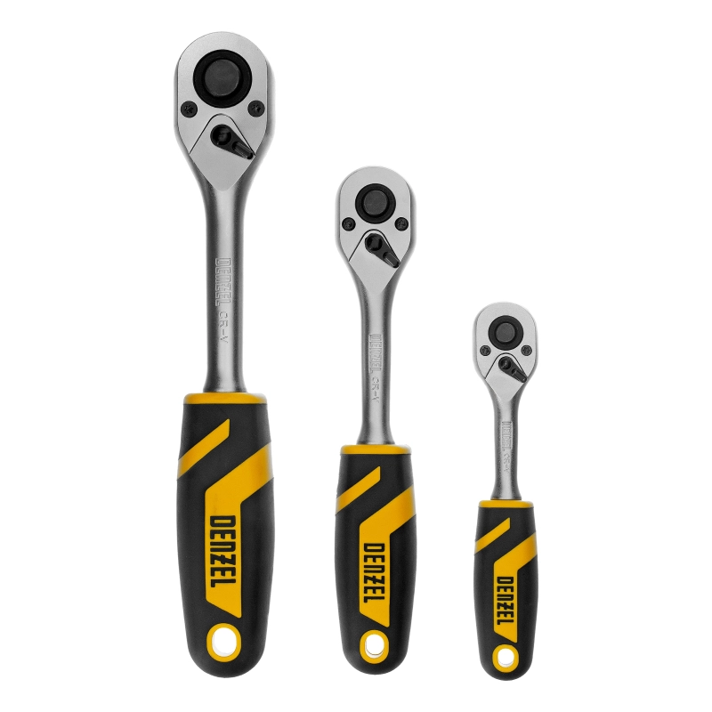 Набор инструментов, 1/2", 1/4", 3/8", CrV, S2, пластиковый кейс, 216 предметов Denzel (15807)