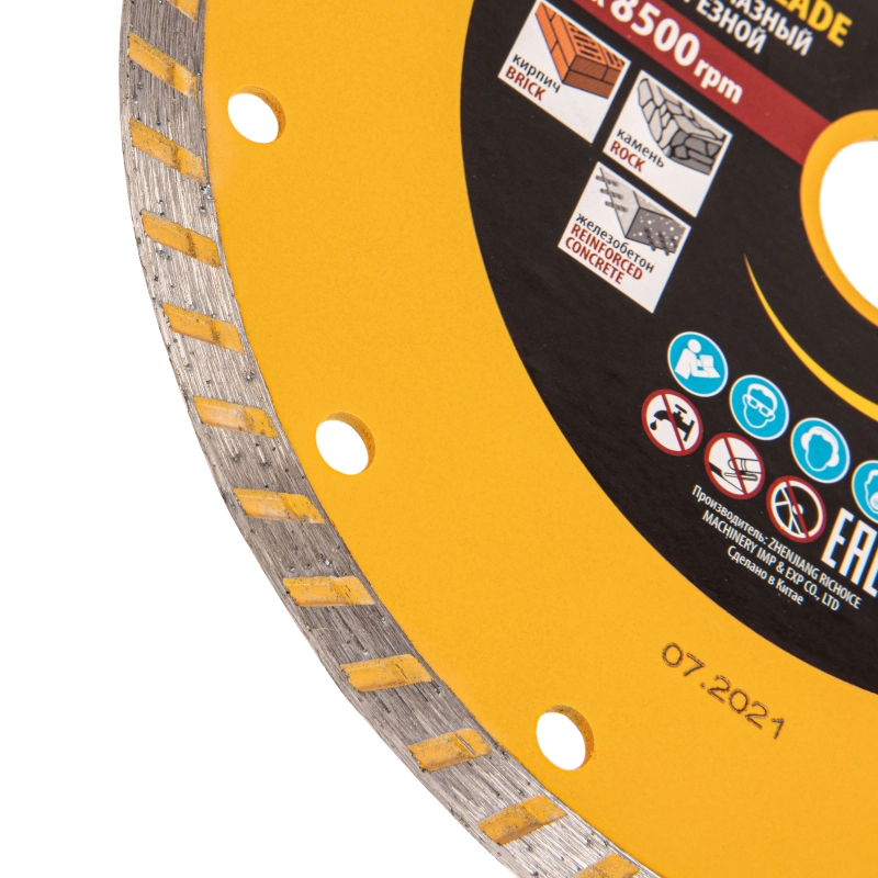 Диск алмазный, отрезной Turbo, 180 х 22.2 мм, сухая резка Denzel (73112)