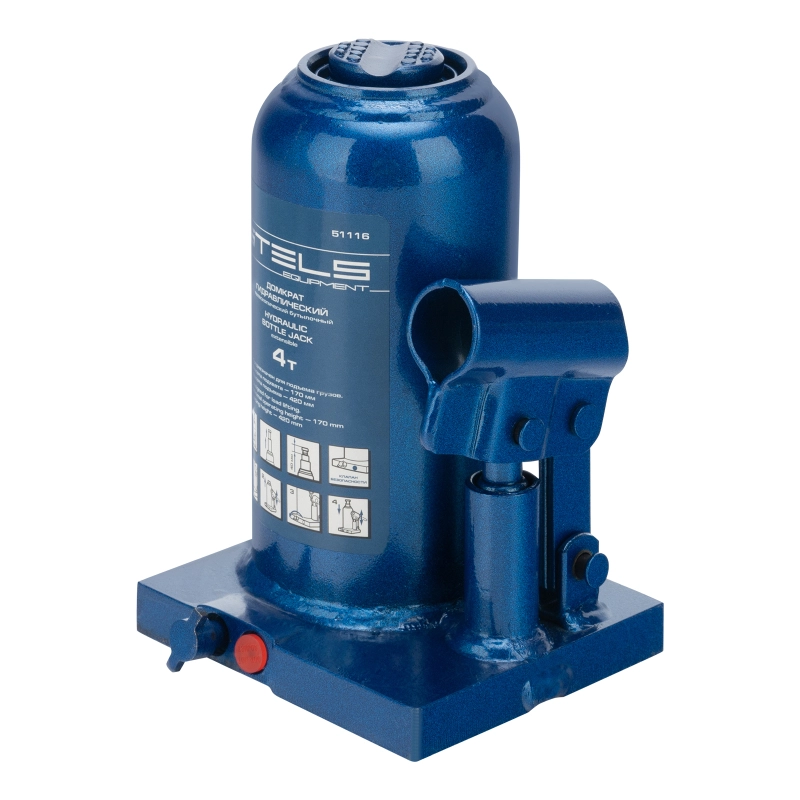 Домкрат гидравлический бутылочный телескопический, 4 т, H подъема 170-420 мм Stels (51116)
