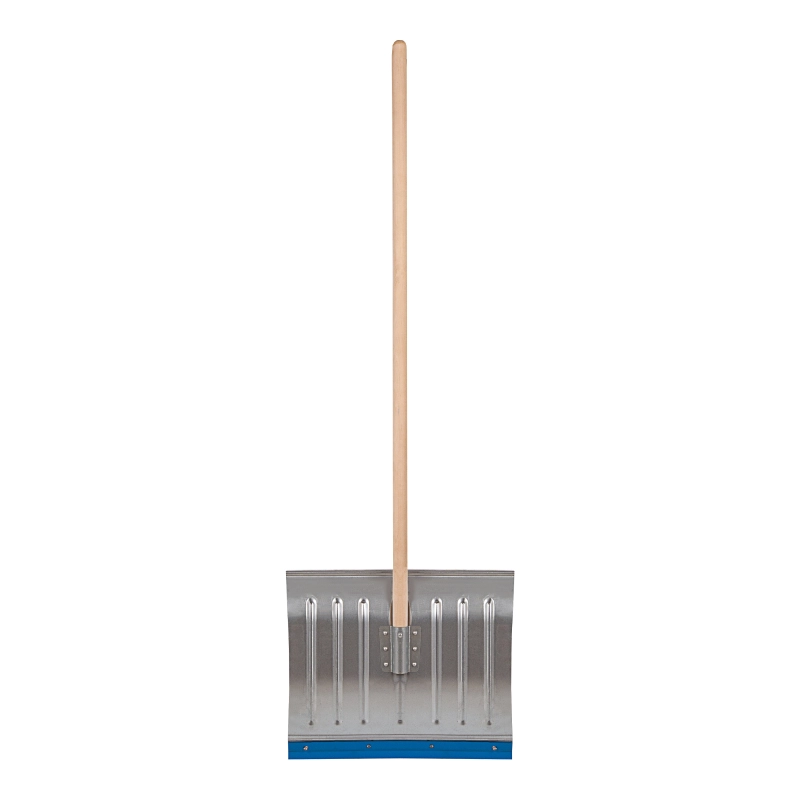 Лопата для уборки снега стальная оцинкованная, 430 х 370 х 1350 мм, деревянный черенок, Сибртех (61596)