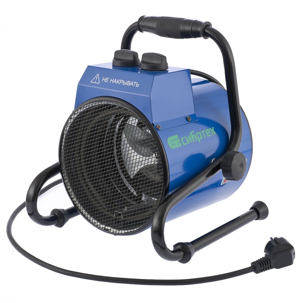 Тепловая пушка ТВ-3 (тепловентилятор) 220 В, 3 режима, вентилятор, 1500-3000 Вт Сибртех (96433)